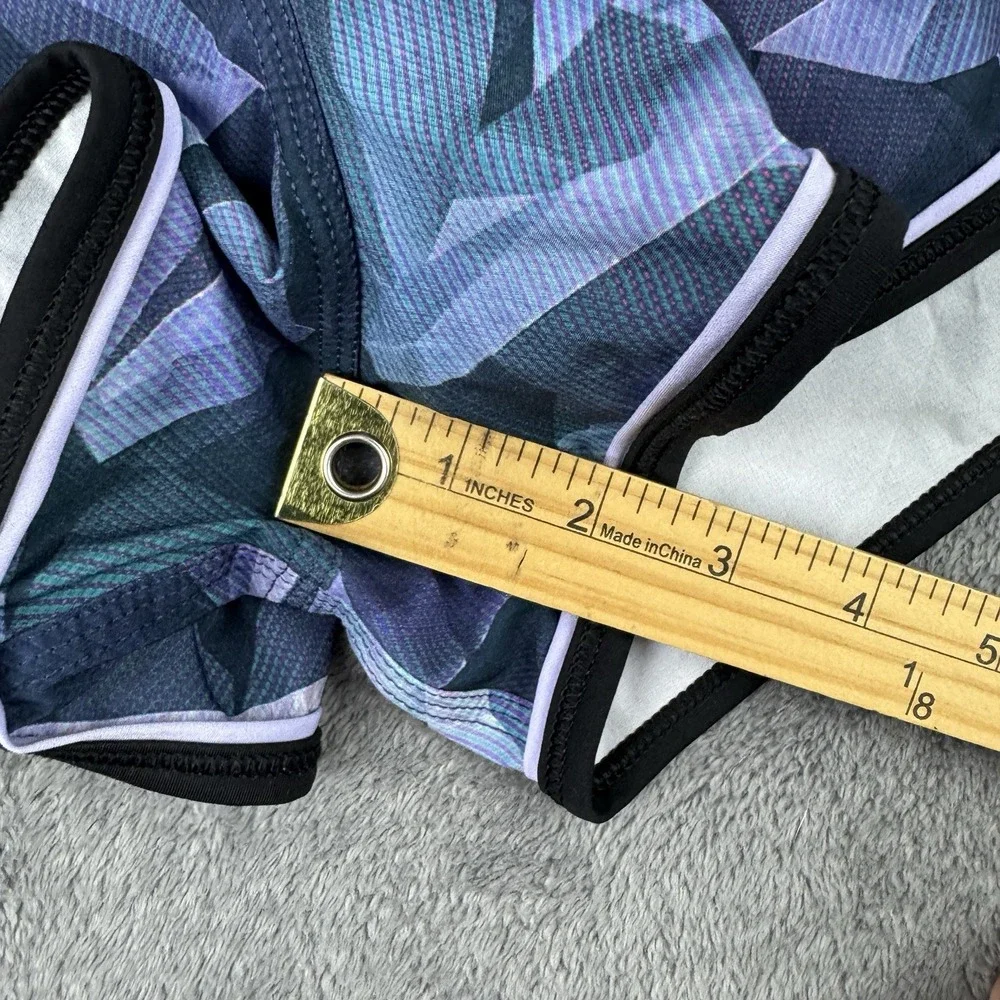 Lululemon Drop It Low Shorts Womens 4 Purple Geometric Mid Rise Athletic Running